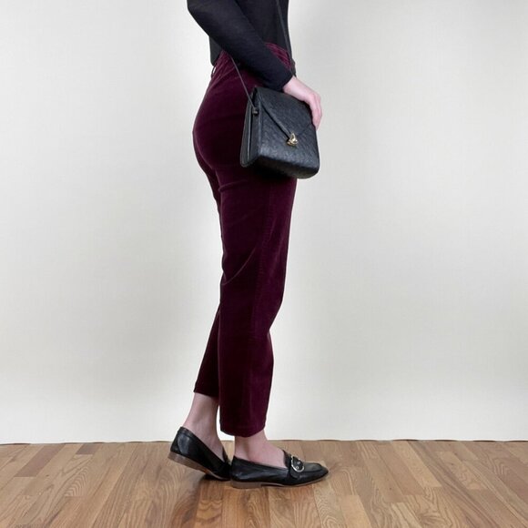 Vintage Velvet High Rise Waisted Straight Leg Trouser Pants Eclectic Whimsigoth - Picture 3 of 8